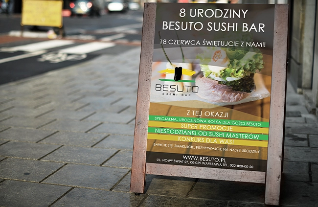 ulotki sushi i plakat - baner FB - Besuto Sushi Bar