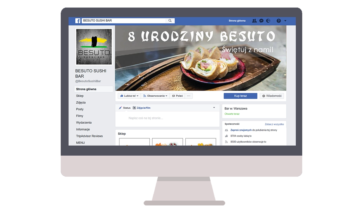 ulotki sushi i plakat - plakat lokalu - Besuto Sushi Bar