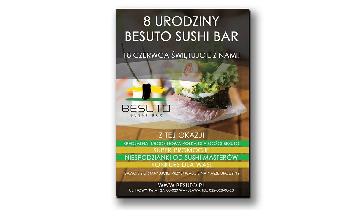ulotki sushi i plakat - wariant do druku - Besuto Sushi Bar