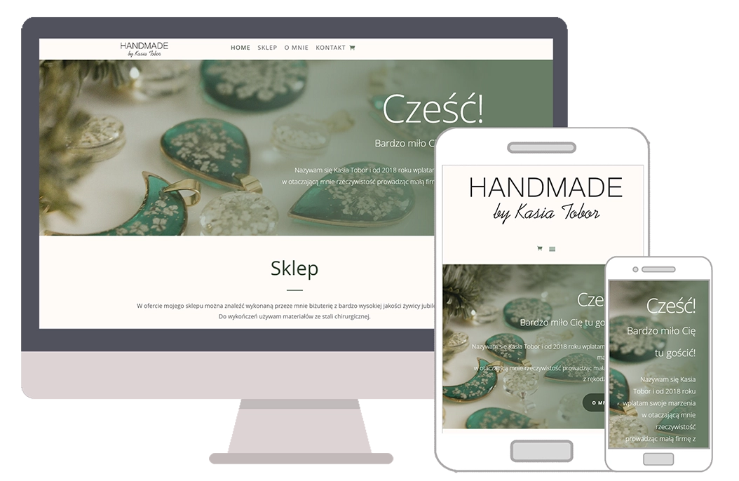 Sklep handmade Kasi Tobor - karta produktu na monitorze