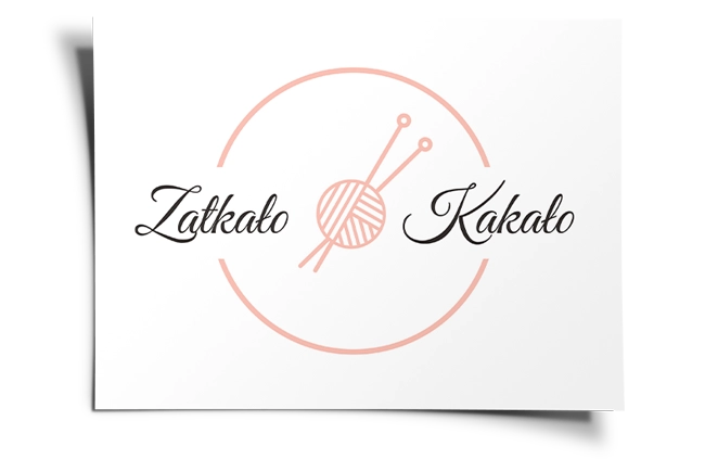 Logo handmade - wariant znaku z włóczką - Zatkało Kakało