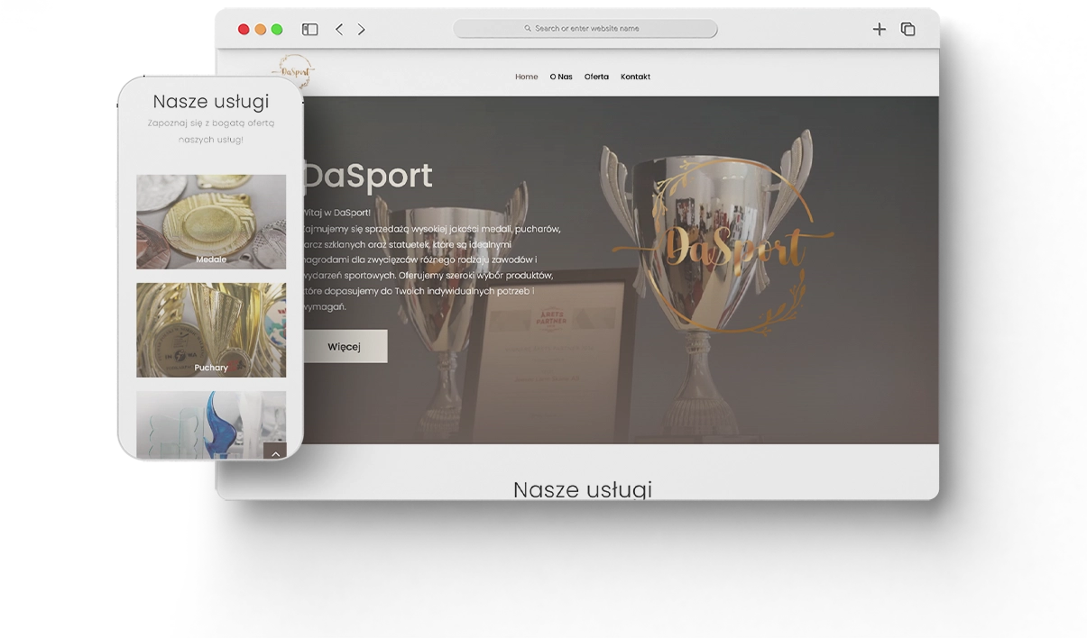 Strona na WordPressie - widok szczegółów - DaSport