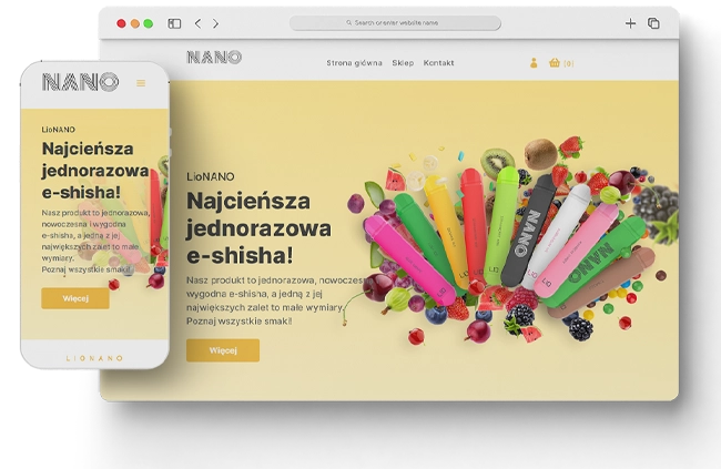 Hurtownia internetowa WooCommerce - widok strony głównej - LioNANO